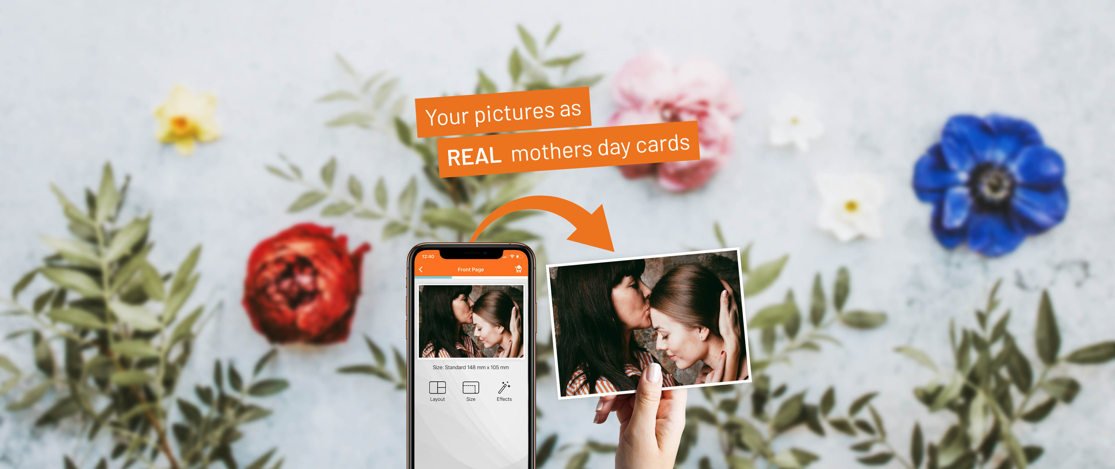 Make Mother's Day card yourself – Postando Postcard App