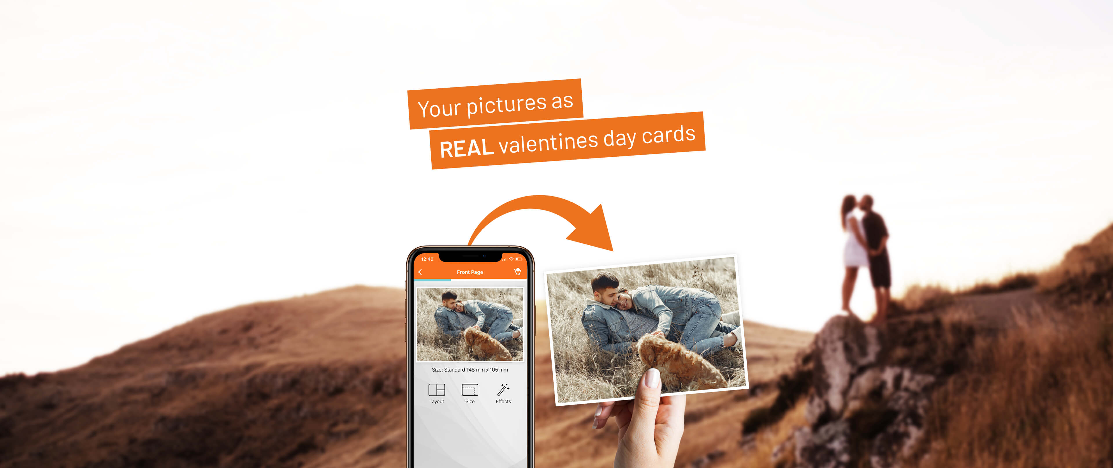 Valentine's Day greetings send – Postando Postcard App